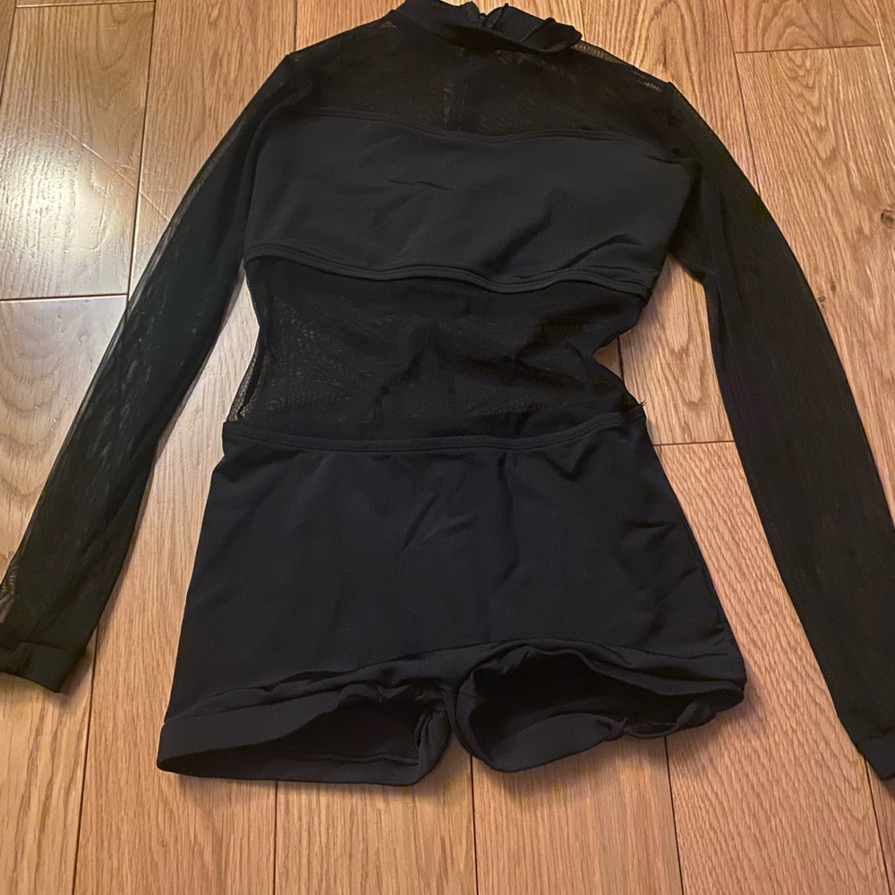 Black Sheer Long Sleeve Body Suit